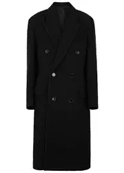 Acne Studios Double-breasted Bouclé Wool-blend Coat - Black - 40 (UK12 / M) 40 (UK12 / M)