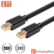 6FT Mini DisplayPort DP 1.2 Male to Male Cable 4K 3D 1080p iMac MacBook Pro Air