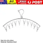 10 Pegs Clothes Dryer Rack Laundry Hanger Sock Underwear Clip Stainless Steel QT