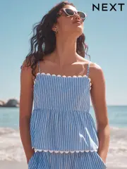 Blue/White Stripe Strappy Cami Top (AR6858) | $45