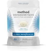 Method Power Dish Dishwasher Soap Packs, Free + Clear, 20 Load,1 count
