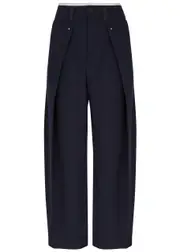 High Magnificent Tapered-leg Twill Trousers - Navy - 46 (UK14 / L) 46 (UK14 / L)