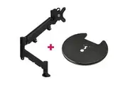 Atdec AWMS-HXB Heavy Duty 597mm Dynamic Monitor Arm/ 6-16kg (13-35lb) Flat Screen, 6-12kg (13-26.5lb) Curved Screen + Grommet Clamp Desk Fixing, Black