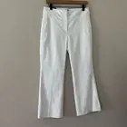 New J. Crew Factory Linen-blend Pants Kelsey flare dress pant White Lined Size 6