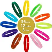 36 PCS Puppy Collars Double-Sided Newborn Pet Identification Bands, Soft Whelp ID Collars with Numbers, 3 Adjustable Sizes of Personalized Collars for Whelping Dogs Kittens Pet (Colorful)