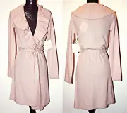 Cynthia Rowley Luxurious 2-Ply Cashmere Belted Pale Pink Cardigan Robe sz XS-L