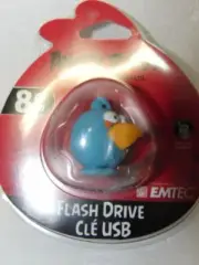 Emtec Angry Birds 8 GB Go Blue Bird Cle' USB Flash Drive NEW