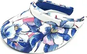 [RADICOOL SKINS] Radicool Austalia - Blue Floral Visor - UPF 50+ Sun Protection - Outdoor Golf Tennis Sports Lightweight HAT