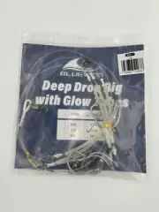 Bluewing Deep Drop Rig Glow Tubes 1pc Snapper Tilefish Rig Stainless Steel 300lb