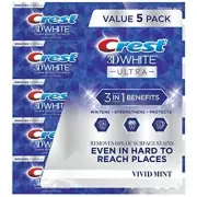 Crest 3D White Ultra Whitening Toothpaste, Vivid Mint, (5.6 Ounce, 5 Pack)