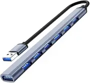 USB Hub 3.0 with 7 Ports, Aluminium USB 3.0 Hub USB Splitter Extender for Laptop, PC, MacBook, Mac Pro, Mac Mini, iMac, Surface Pro and More