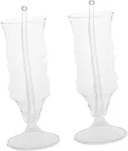 HAKIDZEL 2pcs Cocktail Glass Transparent Wine Beverage Mug with Base for Parties Home Use and Bars for Mojito Whiskey and Wine Enjoyment