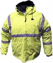 RJ02 Reflective Rain Jacket with Hood, Lime Green, XL