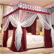 Bed Canopy Bedroom Mosquito Net, Blackout & Dustproof Bedroom Decorative Bed Canopy, 4 Pole Support Bed Curtain (Size : 120x200x200cm) (200x220x200cm)