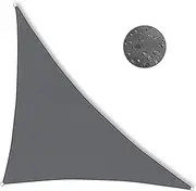 IOAOI Sun Shade Sail Waterproof, 3m x 3m x 4.3m Grey Garden Shade Sail Right Angle Garden Canopy, 3 Ropes, UV Block, Patio Sunshade Sunscreen Awnings Hot Tub Shelter for Outdoor