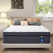 [SIMARTH] Mattress Memory Foam Hybrid Mattress with Motion Isolation and Pressure Relief, Strong Edge Support, Pocket Spring Queen Size Mattres in a Box (10 Inch, Queen)