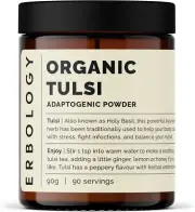 Organic Tulsi Powder 90G - 90 Servings - Holy Basil - Calm and Mood - Sustainabl
