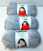 3Skein Caron Simply Soft Party Yarn - Silver Sparkle 3 oz Skein 164 yds Each