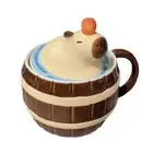 Ceramic Mug Cute Capybara Bucket Shape Cup Porcelain Coffee Cups Christmas Gift