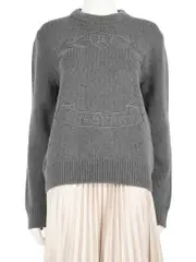Grey Wool Oak Leaf Crest Jumper