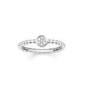 NEW Thomas Sabo Sterling Silver White Diamond Sparkling Circles Ring Size 50