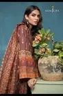 ASIM JOFA New 3 Pcs Swiss Lawn BROWN Printed Pakistani Stitched Small Dress