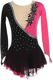 [JRUIA] Kids Figure Skating Dresses Girls Ice Skating Costumes for Performance Rhythmic Gymnastics Leotard Activewear