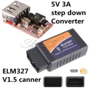 OBD2 ELM327 V1.5 Car Bluetooth Diagnostic Interface Scanner Step Down Converter