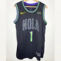 在飛比找蝦皮購物優惠-黑色 NBA 籃球球衣新奧爾良鵜鶘隊諾拉隊 1 西翁威廉森黑