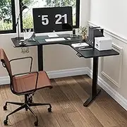 Luxsuite Electric Standing Desk L Shaped Sit Stand Up Table Desktop Desk Motorised Height Adjustable Rising Computer Office Sturdy Workstation USB & Type C 120x120cm Black