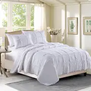 Quilted Queen/King Size Cotton Coverlet Bedspread Set Rose Wreath