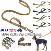 Military Tactical Big Dog Lead with Dual Handles Nylon Bungee Dog Training Leash