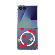 Galaxy Z Flip7 Clear Magnetic Case Cherry Bomb