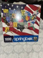 New Springbok State Plates USA Map 1000 piece jigsaw puzzle 762mm x 610mm (sk)