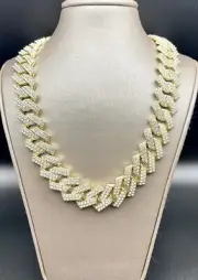 20 Inch Hip Hop Miami Cuban Link Chain 18K Gold Plated 16mm For Men And Women