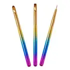 3Pcs Acrylic Nail Art Pen Tips UV Builder Gel Painting Brush Manicure Set Tool I