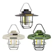 Retro LED Camping Torch Rechargeable Lantern Tent Lamp Night Light Waterproof