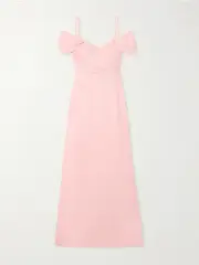 [Giambattista Valli] Giambattista Valli - Cold-shoulder Gathered Crepe Gown - Blush - IT42 IT 42 Pink