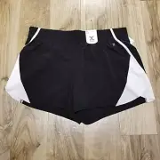 NWT Xersion Womens Running Shorts XL Black White Activewear Quick Dry Lined