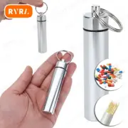 1Pcs Creative Aluminum Alloy Pill Box Portable Travel Pill Case Hanging Capsule