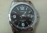 在飛比找Yahoo!奇摩拍賣優惠-CASIO WATCH 卡西歐防水50米超清晰豪邁男錶黑面鋼