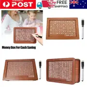 Wooden Piggy Bank Cash Box Money Bank With Counter Money Saving Challenge Box