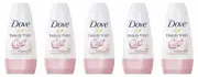 5 X DOVE BEAUTY FINISH 50mL ROLL-ON DEODORANT ANTIPERSPIRANT For Women