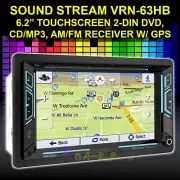 SOUND STREAM VRN-63HB DOUBLE DIN DVD NAVIGATION BLUETOOTH RECEIVER 6.2" SCREEN