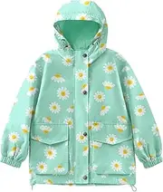 [Avoogue] Toddler Rain Jacket Windbreaker Lined Raincoat Waterproof Hooded Lightweight Rain Coats With Pockets 4-12Y