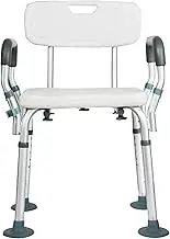 FFSPIIO Stable Shower Chair, for Disabled Elderly Bathroom Bench with Backrest Arms Removable Bathtub Chair Shower Chair