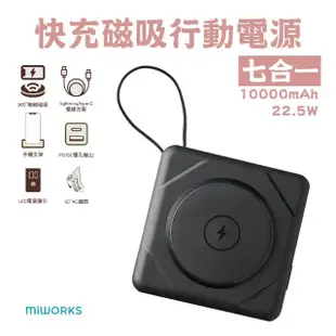 【米沃】10000mAh 22.5W 七合一快充磁吸行動電源