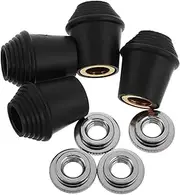TOGEVAL 4 Pack Bass Drum Leg Cap for Children Drum Leg Support Threaded Rubber Feet with Locking Nuts Accessories