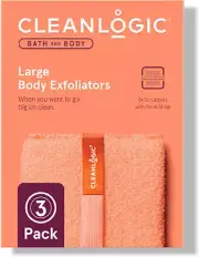 Cleanlogic Bath & Body Exfoliating Large Body Exfoliators, Deeply Cleanses th...