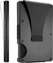 [The Ridge] Wallet for Men, Slim Wallet for Men - Thin as a Rail, Minimalist Aesthetics, Holds up to 12 Cards, RFID Safe, Aluminum Wallet with Money Clip (Gunmetal)